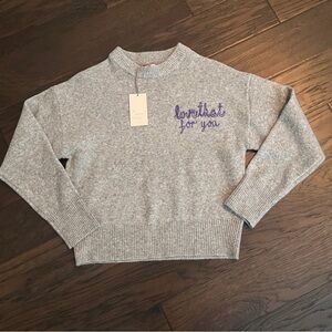 NWT A New Day Grey Sweater “I Love That For You” Size Small